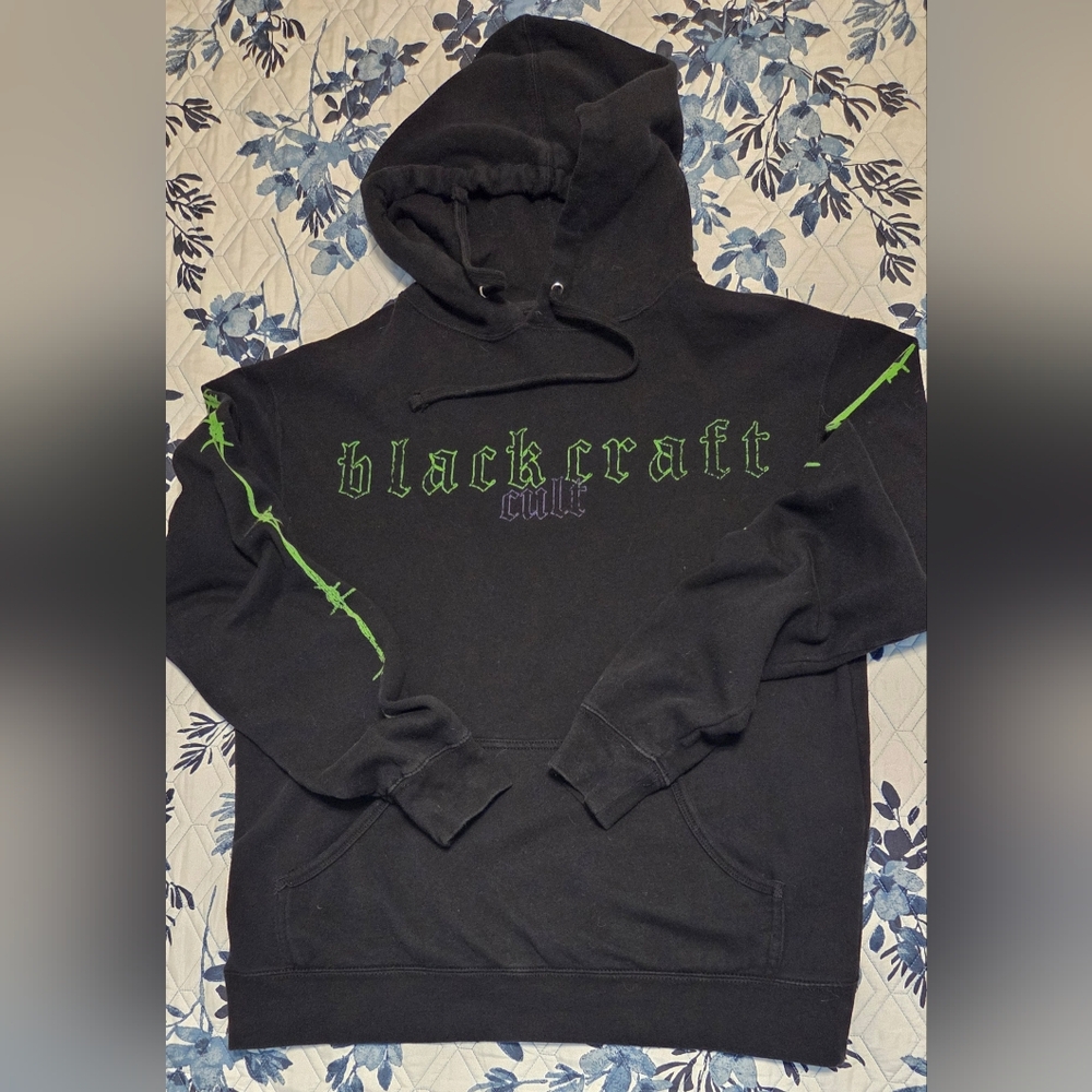Blackcraft Cult Hoodie Medium Black Green Graphic Goth Streetwear Unisex